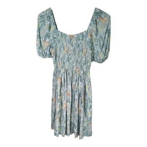 Her Universe Disney Bambi Floral Spring Dress Smocked Puff Sleeves Size Small